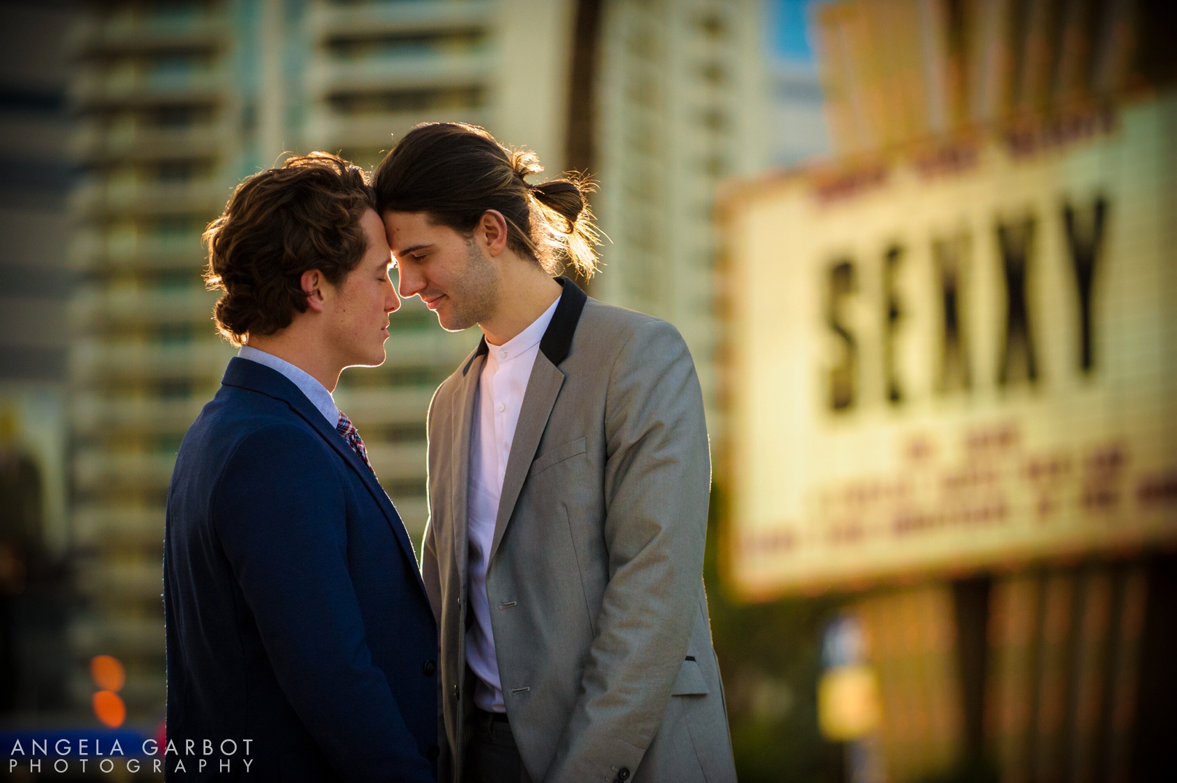 Las Vegas Pre-wedding and engagement session photo with same sex couple.